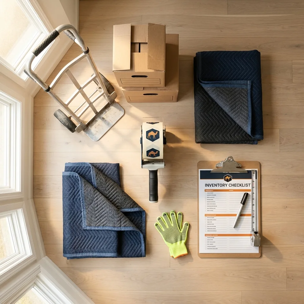 Professional moving supplies and packing materials layout for Shamokin Dam residential relocations