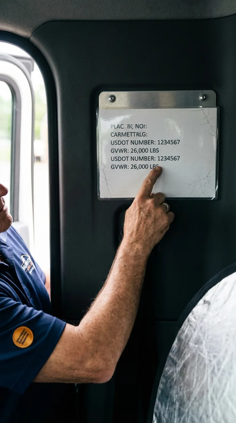 USDOT licensing placard verification in Shamokin Dam